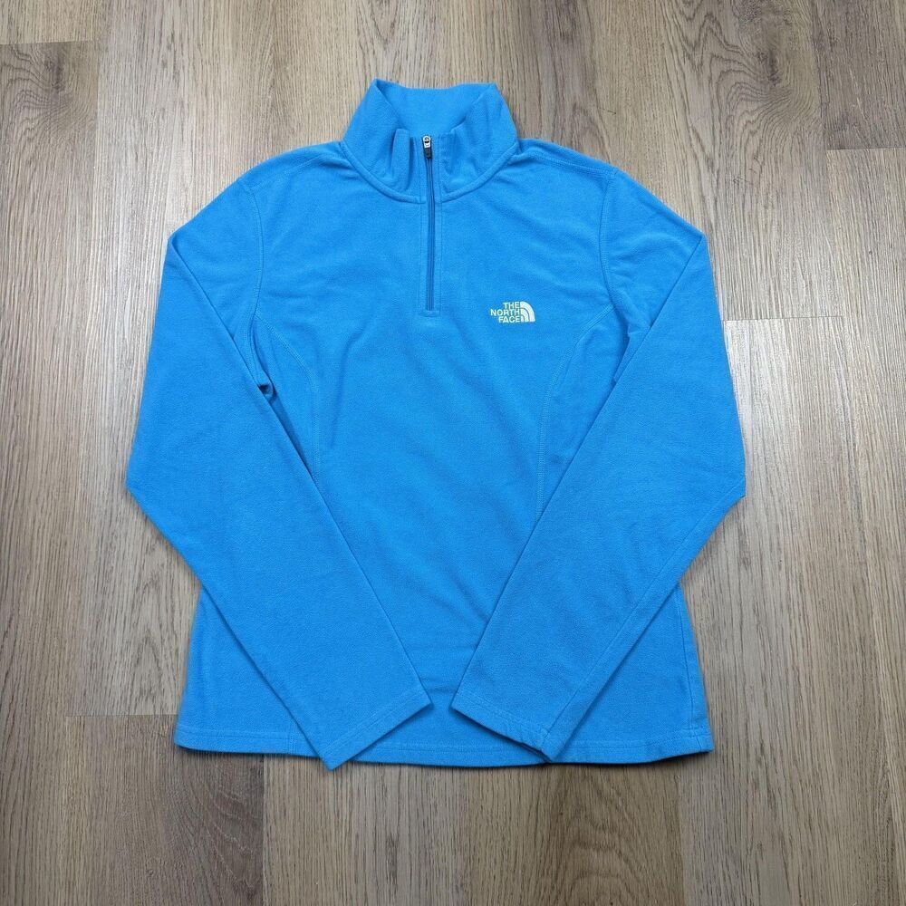 The North Face Sweater Womens Medium Blue TKA 100 Fleece Quarter Zip Pullover
